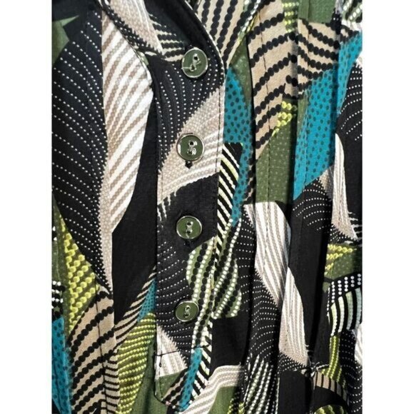 Southern Lady Green Shades Print Blouse XL‎ NWOT - Picture 3 of 6